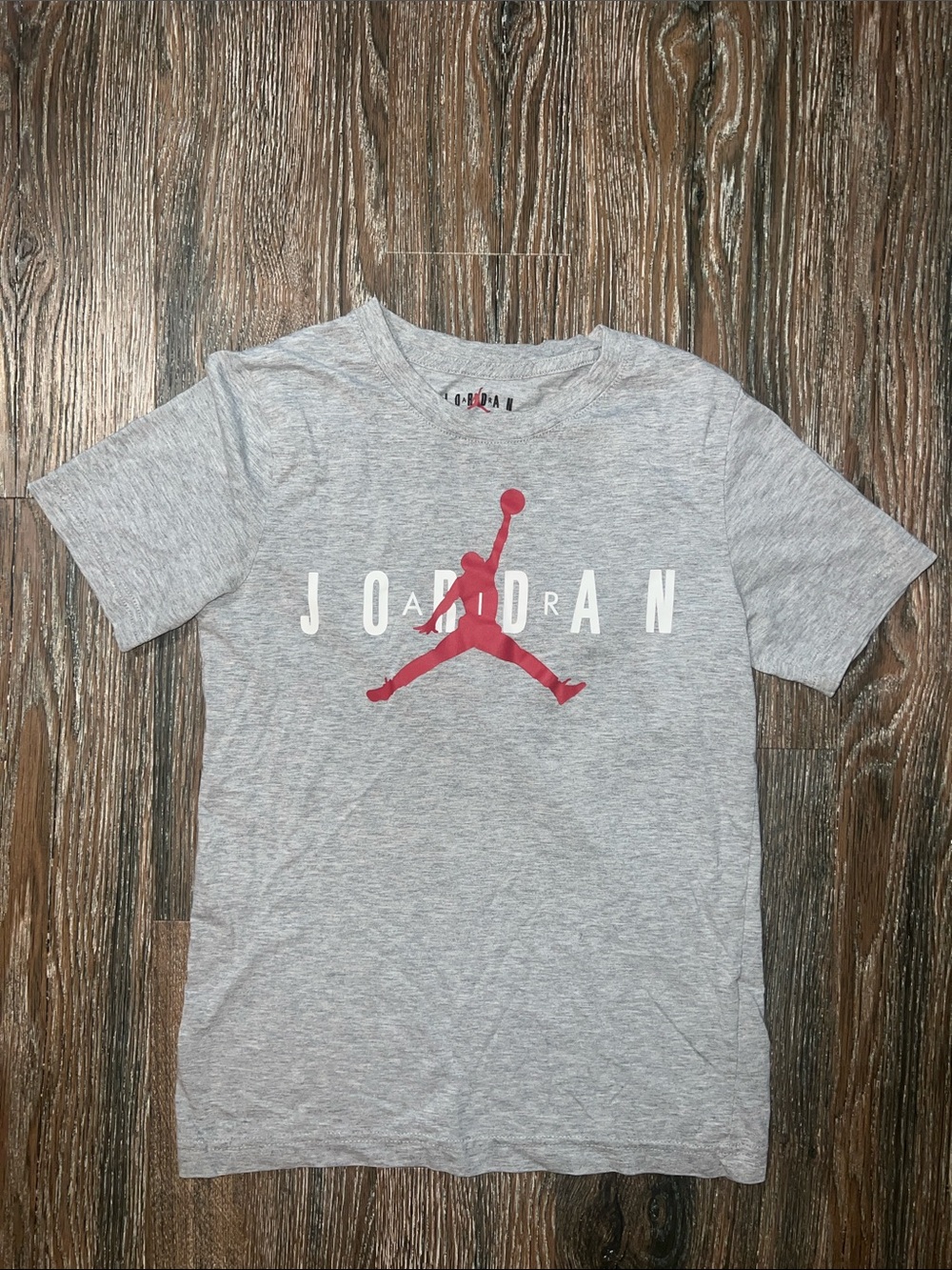 Jordan Gray Tee with Red Jumpman